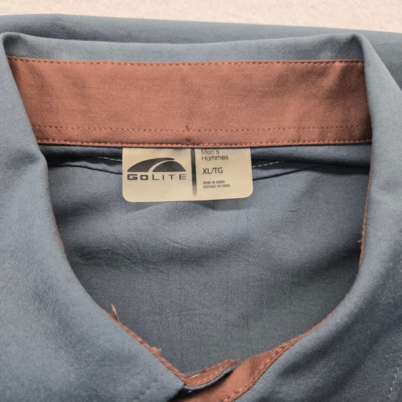 GoLite Mens XL Gray Long Sleeve Snap Hiking Travel Shirt Polyester performance - Picture 3 of 9